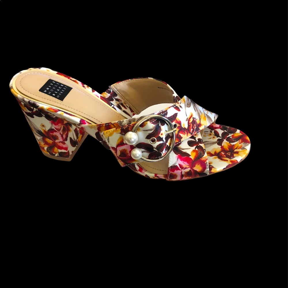 Brand new never worn White House Black Market satin slide size 7.5